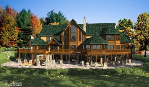 3d Log House Rendering