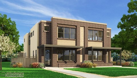 residential duplex rendering