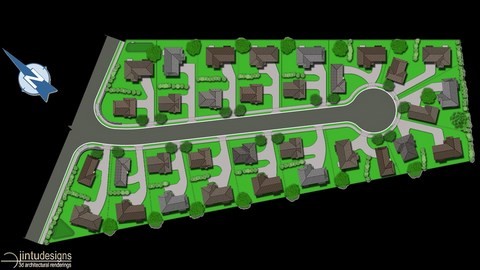 housing site plan rendering