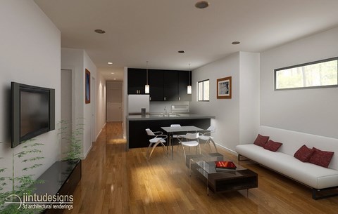 kitchen - livingroom rendering