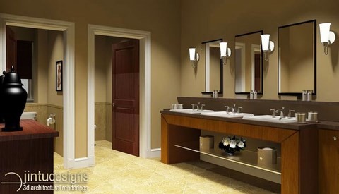 office meens toilet rest room design, rendering