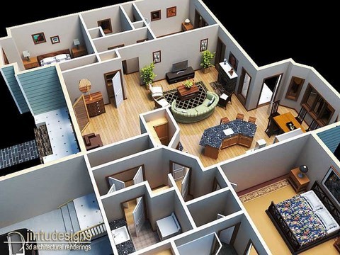 residential floor plan rendering