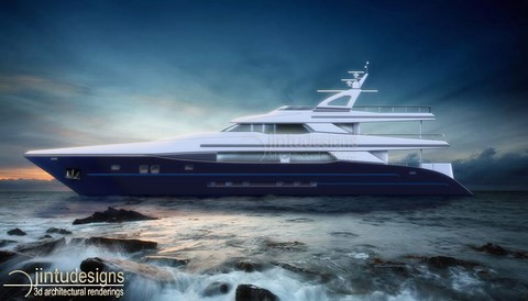 yacht photoshop rendering
