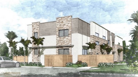 townhouse water-color rendering