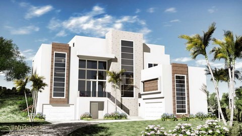 villa architectural rendering